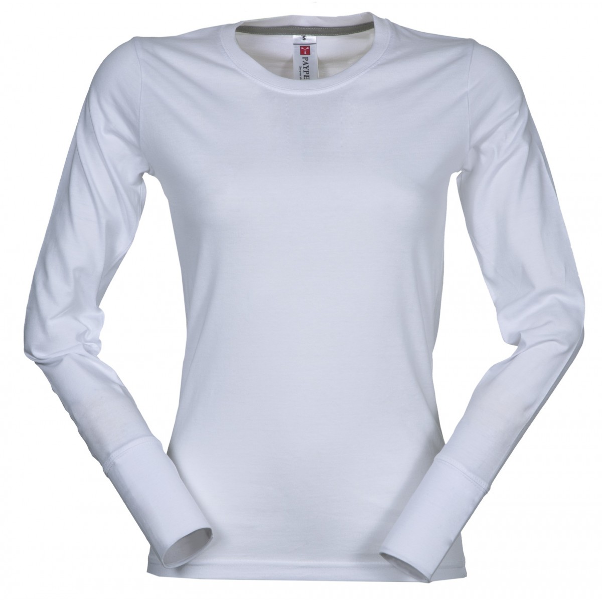 T-shirt donna girocollo manica lunga in jersey di cotone
