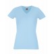 T-SHIRT ADERENTE DONNA SCOLLO A V FRUIT OF THE LOOM TUTTI I COLORI MAGLIA FR613820 LADY FIT SAGOMATA 