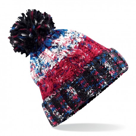 Cappello BEECHFIELD B486 U Unisex Corkscrew Pom Pom Beanie 100% acrilico