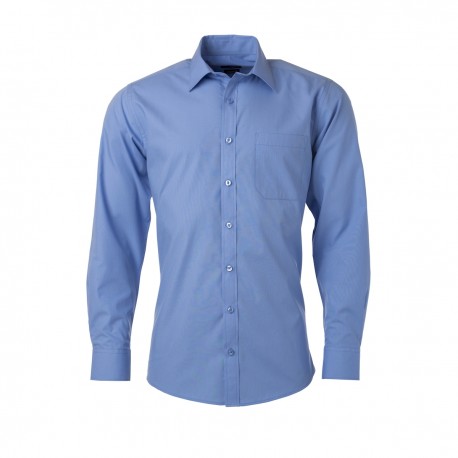 Camicia JAMES & NICHOLSON JN678 Uomo M Shirt LS Poplin 65%P 35%C Manica lunga