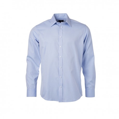 Camicia JAMES & NICHOLSON JN690 Uomo M Shirt LS Heringbone 84%C16%P Manica lunga