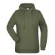 Felpa JAMES & NICHOLSON JN795 Donna Basic Hoody Lady 80%C 20%P Manica lunga,Setin