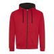 Felpa AWDIS JUST HOODS JH053 Unisex VARSITY ZOODIE 80%C. 20%P. Manica lunga,Setin