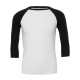 T-Shirt BELLA+CANVAS BE3200 Unisex,Uomo,Donna UNISEX 3/4 BASEBALL 52%C 48%P Manica 3/4,Raglan