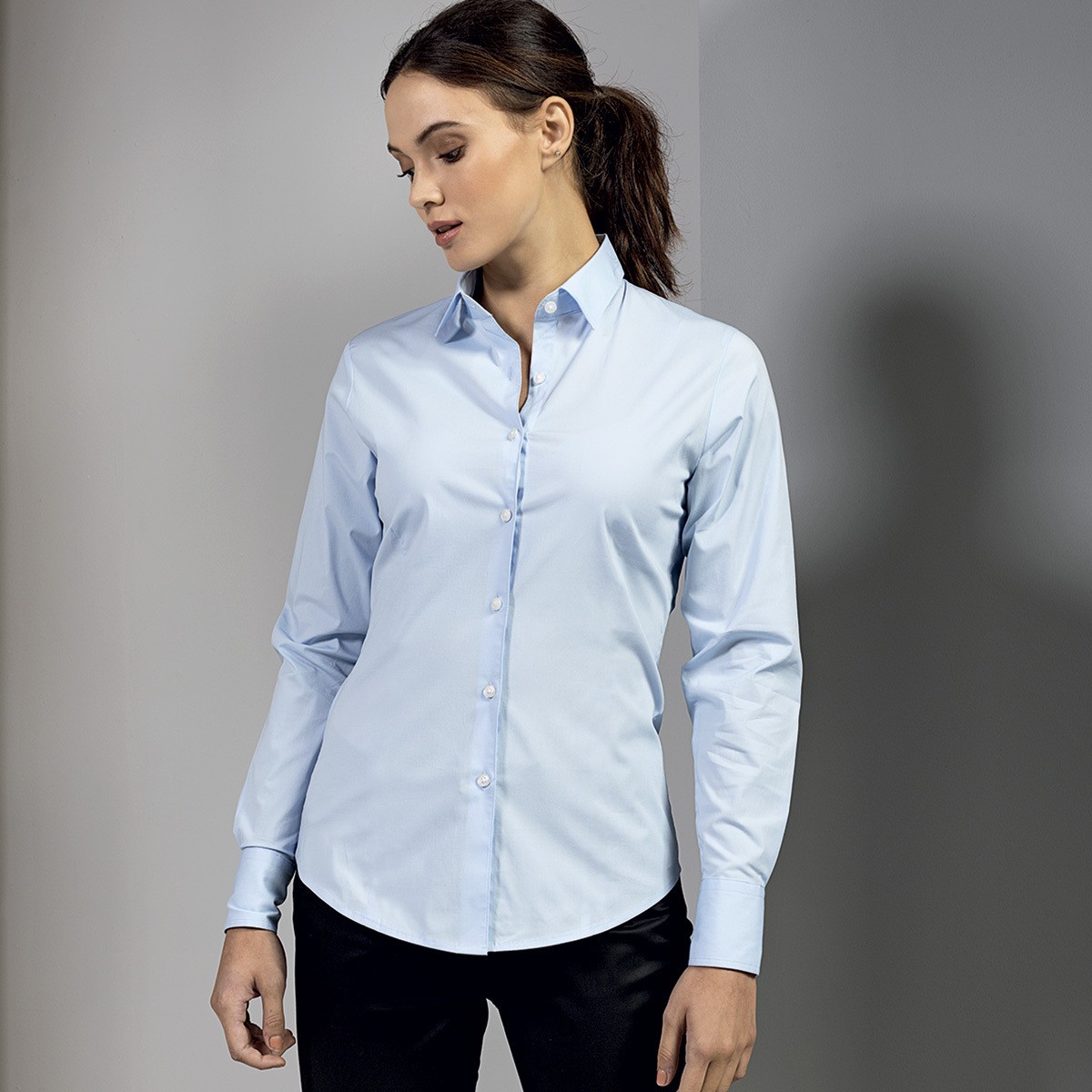 Camicie cameriere: Camicia donna grigia manica 3/4