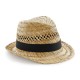 CAPPELLO BEECHFIELD ESTIVO B730 D UNISEX IN PAGLIA CON NASTRO 