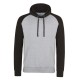 AWDIS JH009 FELPA CON CAPPUCCIO BASEBALL HOODIE 80%POLIESTERE 20%COTONE MANICHE LUNGHE UOMO PASSANTE PER CUFFIE