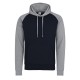 AWDIS JH009 FELPA CON CAPPUCCIO BASEBALL HOODIE 80%POLIESTERE 20%COTONE MANICHE LUNGHE UOMO PASSANTE PER CUFFIE