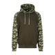 AWDIS JH009 FELPA CON CAPPUCCIO BASEBALL HOODIE 80%POLIESTERE 20%COTONE MANICHE LUNGHE UOMO PASSANTE PER CUFFIE