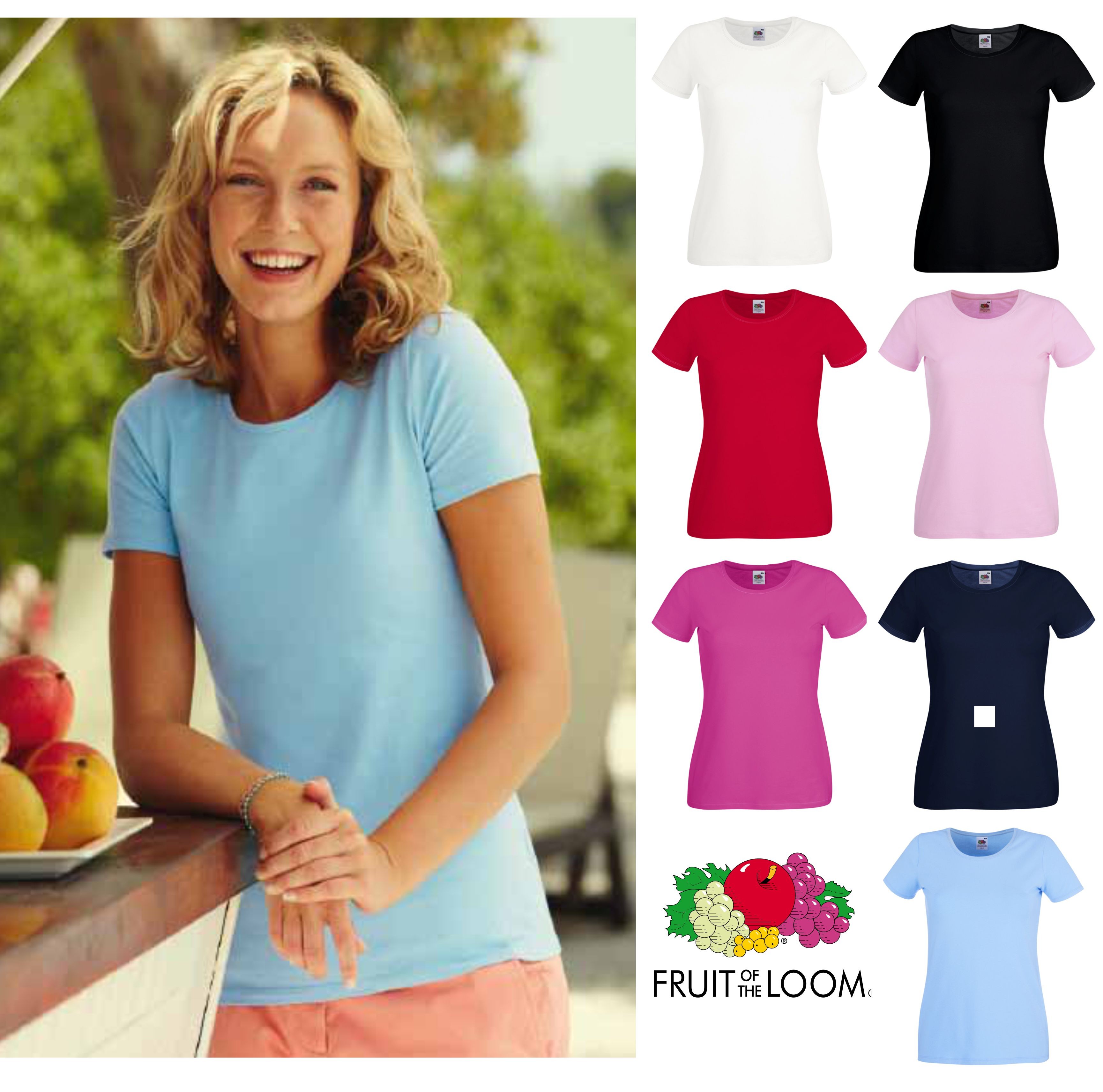 T-SHIRT DONNA FRUIT MANICA CORTA, NERO