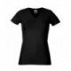 T-SHIRT ADERENTE DONNA SCOLLO A V FRUIT OF THE LOOM TUTTI I COLORI MAGLIA FR613820 LADY FIT SAGOMATA 