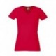 T-SHIRT ADERENTE DONNA SCOLLO A V FRUIT OF THE LOOM TUTTI I COLORI MAGLIA FR613820 LADY FIT SAGOMATA 